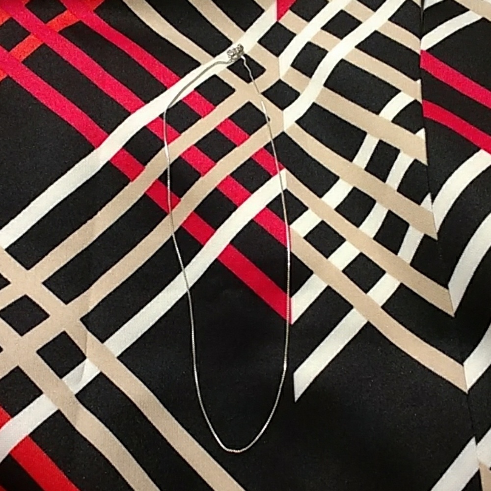 NEW DAINTY 925 STERLING SILVER BOX CHOKER NECKLACE